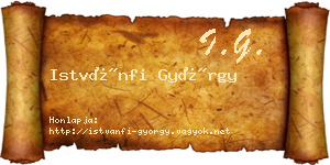 Istvánfi György névjegykártya